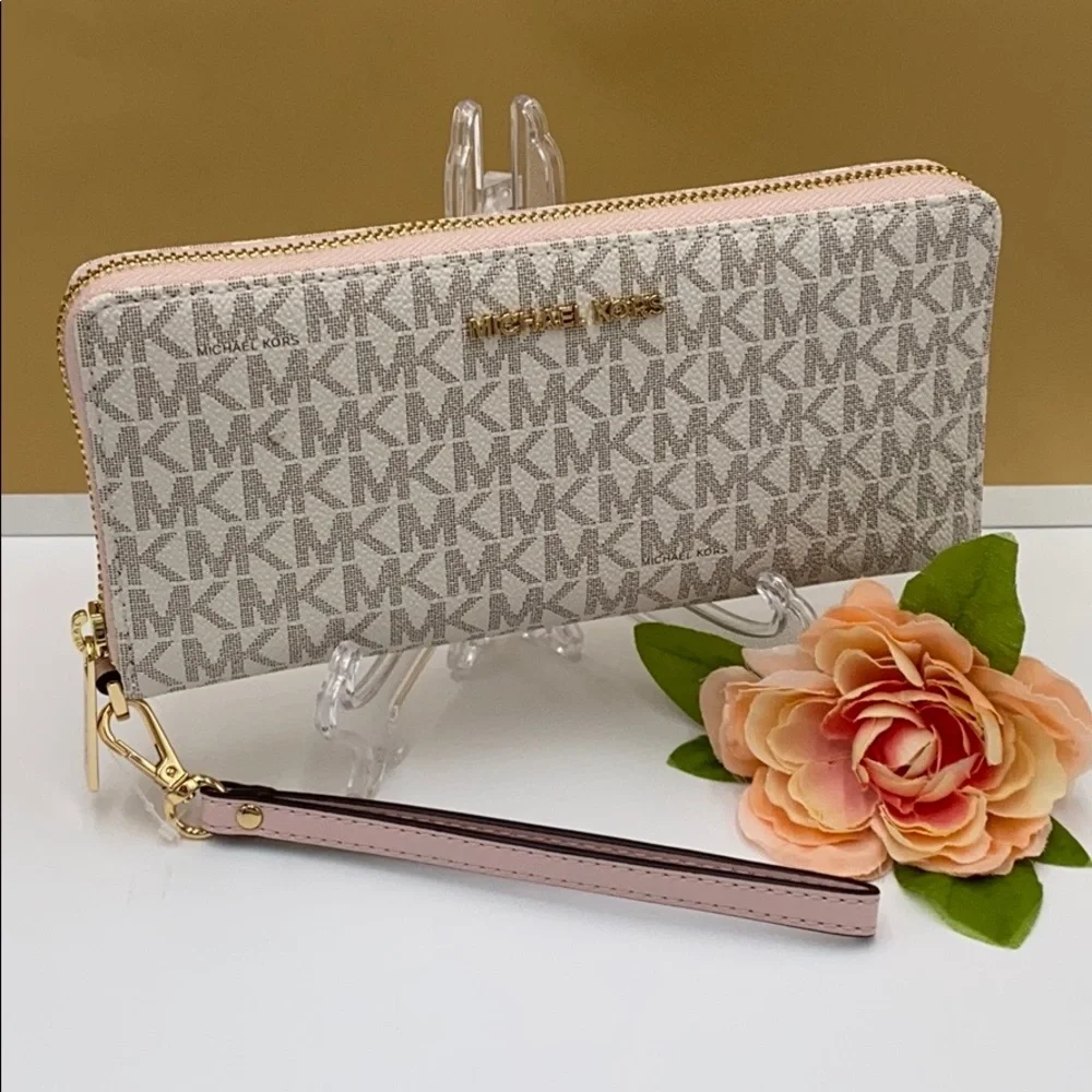 MICHAEL KORS LG CONTINENTAL WALLETS POWDER BLUSH